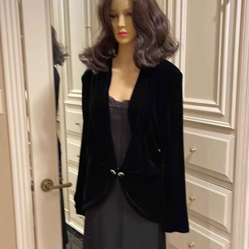 Vintage black velvet jacket, size 10